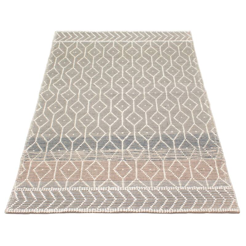 ECARPETGALLERY Braid weave Sienna Grey Wool Rug - 5'0 x 8'1