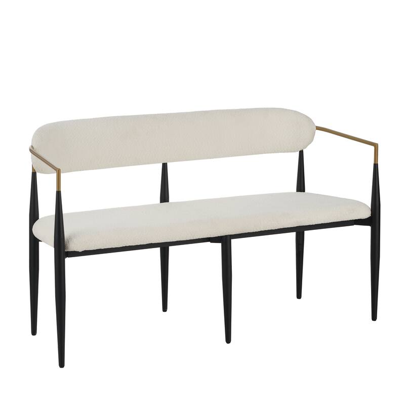 Christopher Knight Home - Elias Modern Metal Loveseat Settee with Elegant Upholstered Seating