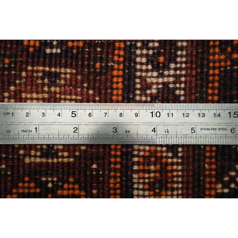 Hand Knotted Oriental 100% Wool Carpet Traditional Tribal Red Qashqai Area Rug - 6' 7'' X 4' 0''