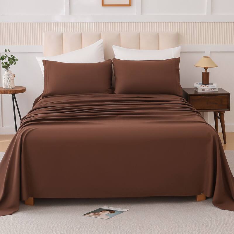 Shatex Soft Skin-Friendly 4-Piece Deep pocket Bed Sheet Set