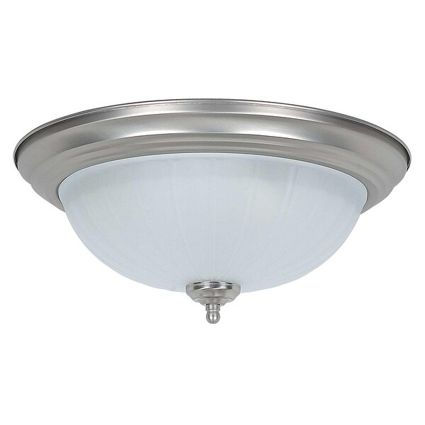 Sunset Lighting F7118 2 Light 15 Wide Flush Mount Bowl Ceiling Fixture With Glass Shade N A