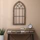 Rustic Wood and Black Metal Arched Window Wall Decor - 45.6-Inch H