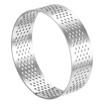 Stainless Steel Circular Cake Rings 2.5" Perforated Cake Mousse Ring Baking Mold - Silver