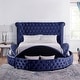 preview thumbnail 9 of 18, Furniture of America Shendae Glam Tufted Velvet Storage Footboard Round Platform Bed