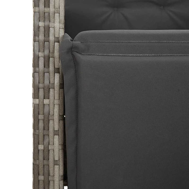 vidaXL Patio Bistro Set with Cushions Outdoor Garden Furniture Poly Rattan - 35.4 x 94.5 x 29.5