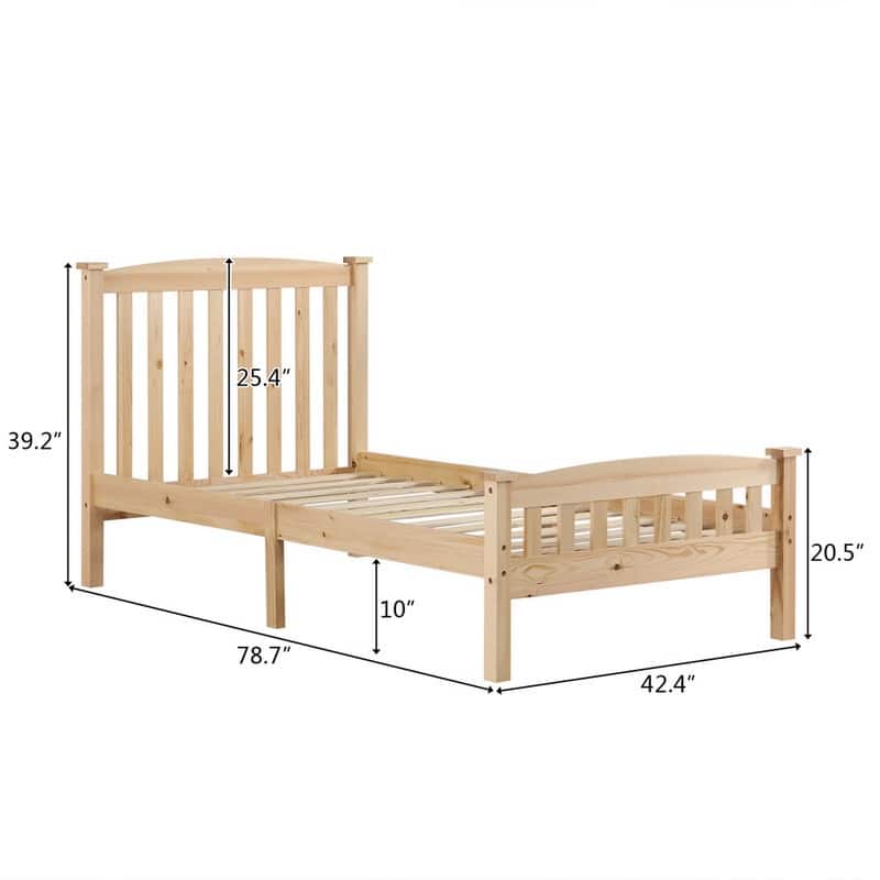 Vertical Wood Platform Bed With headboard
