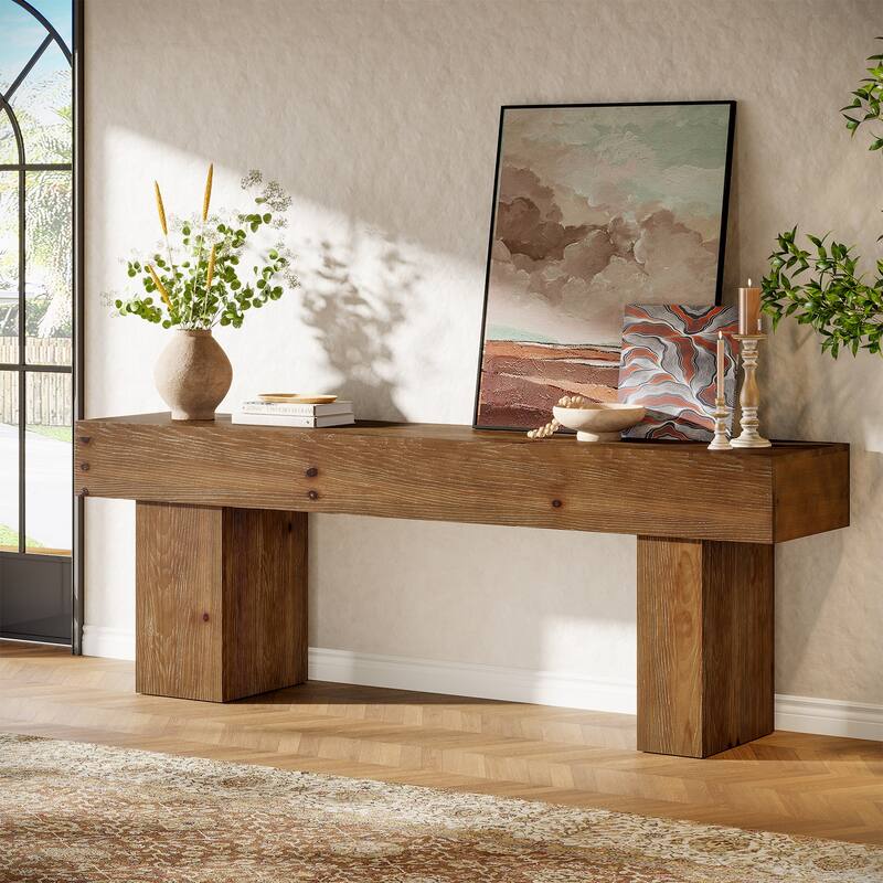 Solid Wood TV Stand for 55/60/65/75 Inch TVs, Entertainment Center Media Console Table for Living Room Bedroom