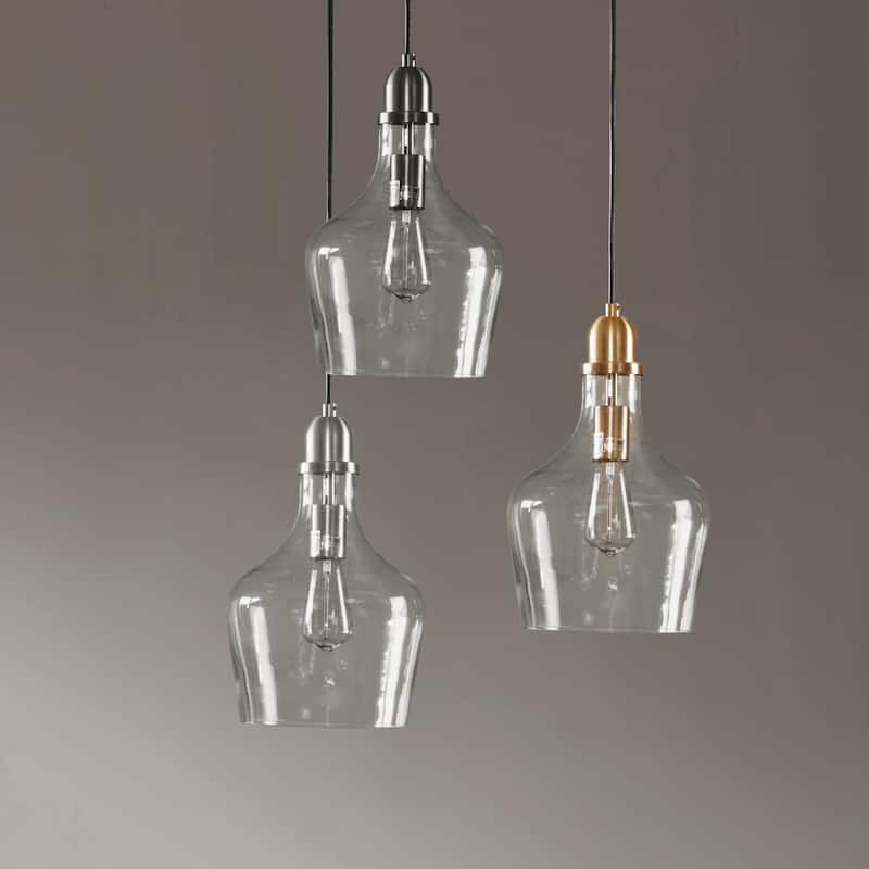 INK+IVY Auburn Bell Shaped Hanging Glass Pendant Light