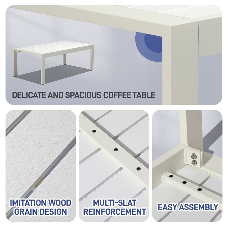 Patio 4-Piece Aluminum Conversation Set with Cushions