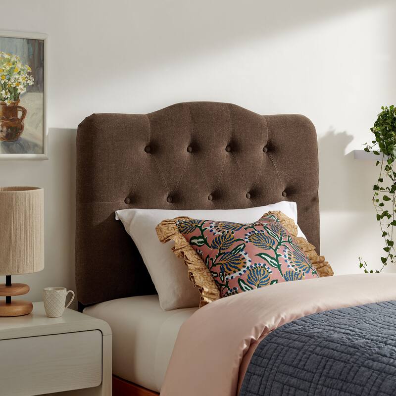 Annabel Upholstered Headboard - Cocoa - Twin