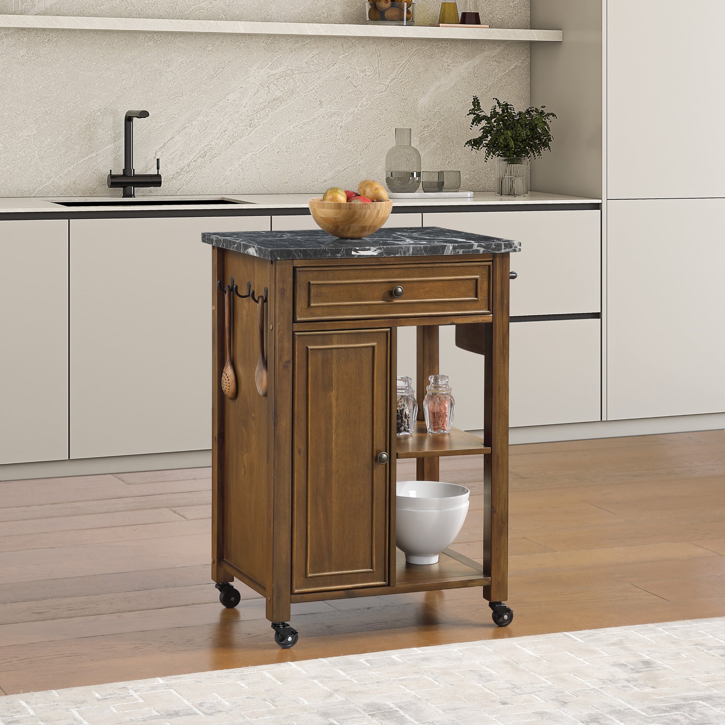 OSP Fairmont Kitchen Cart with Drawers and Locking