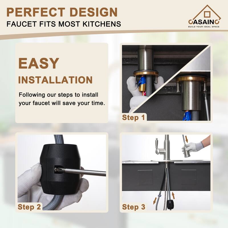 Single Handle Pull-Down Sprayer Kitchen Faucet