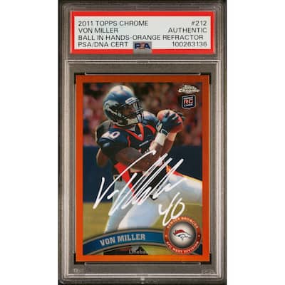 Von Miller 2011 Topps Chrome Orange Refractor Rookie Card #212 Auto PSA 00263136 - 8' x 11'