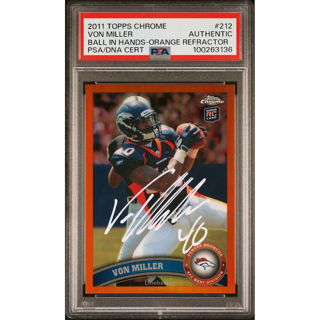 Von Miller 2011 Topps Chrome Orange Refractor Rookie Card #212 Auto PSA 00263136 - 8' x 11'