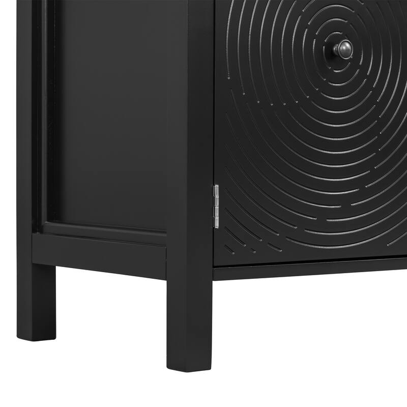 Sideboard with Curved Swirl Patterned Doors