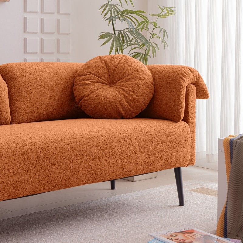 68.5-In Modern Upholstered Living Room Sofa With Decorative Throw Pillows