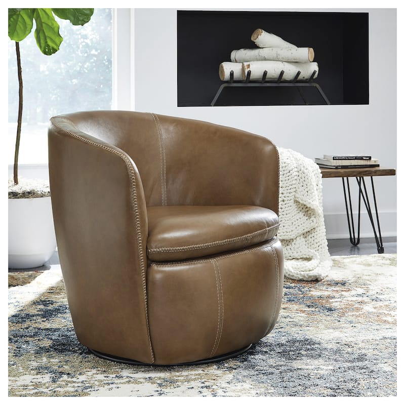 Signature Design by Ashley Kierreys Swivel Chair - 31.75"W x 28"D x 31.5"H - Brown