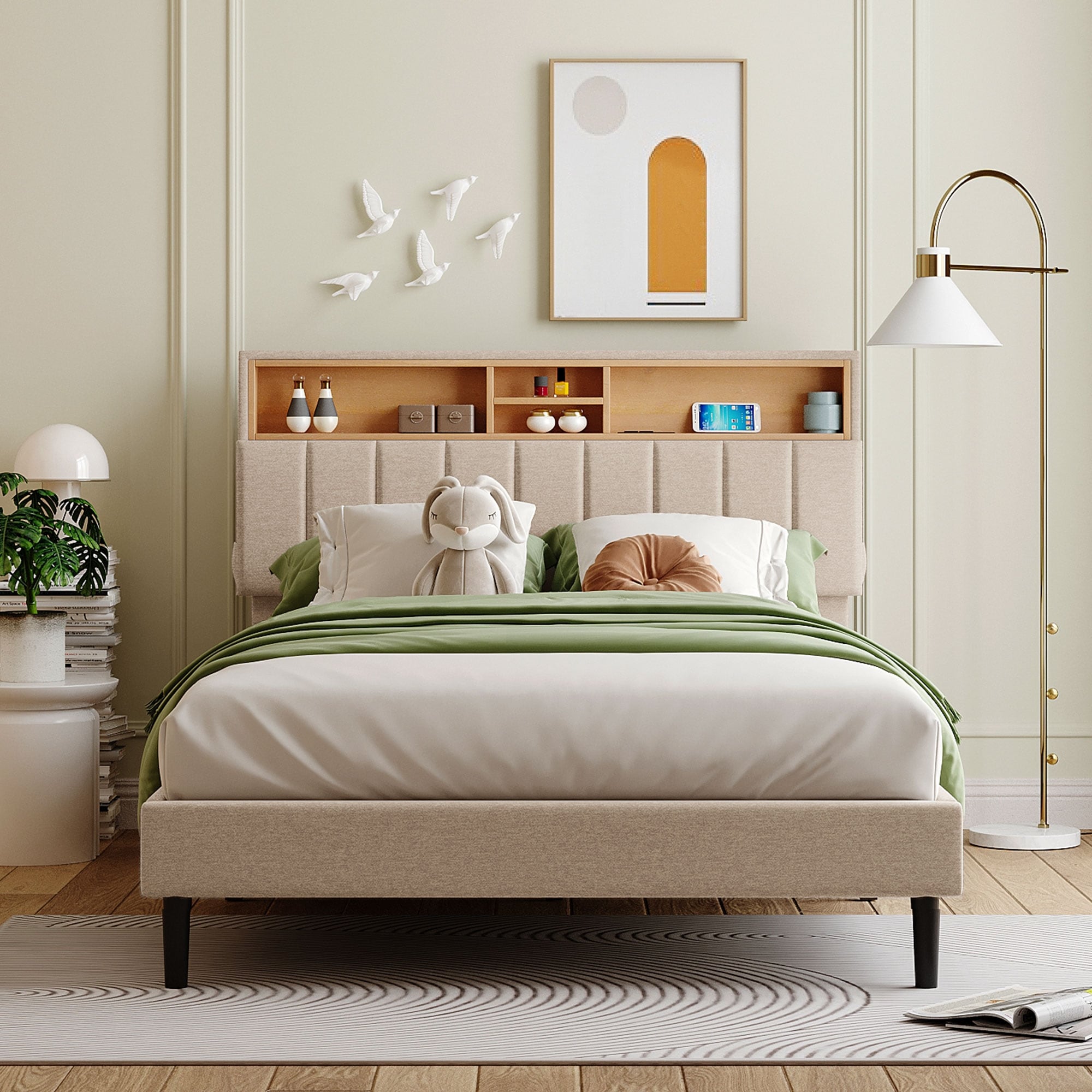 Headboard with sales usb