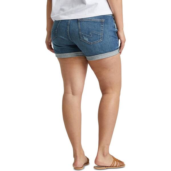 Shop Silver Jeans Co. Womens Plus Denim Shorts Mid-Rise Boyfriend - Indigo  - Overstock - 31304029 - 14