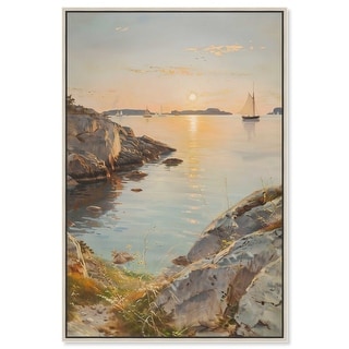 As The Sun Sets Canvas Vibrant Coastal Wall Art by Art Remedy