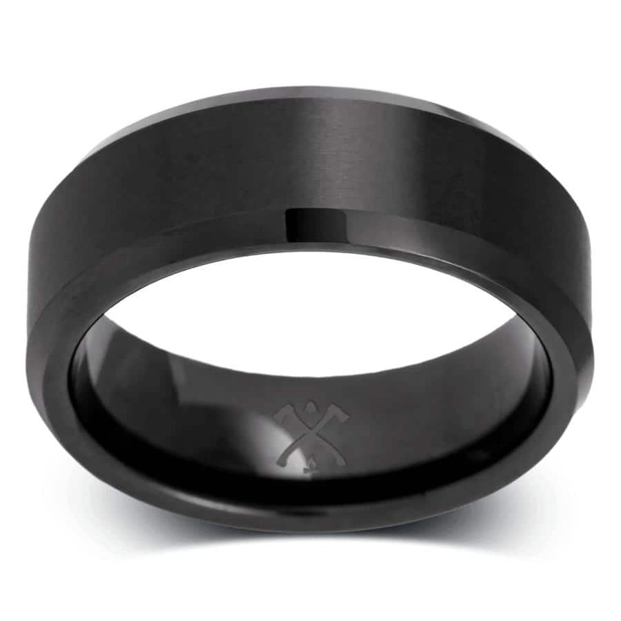 Manly Bands THE BALLER Tungsten Black Plated 8mm Satin Band