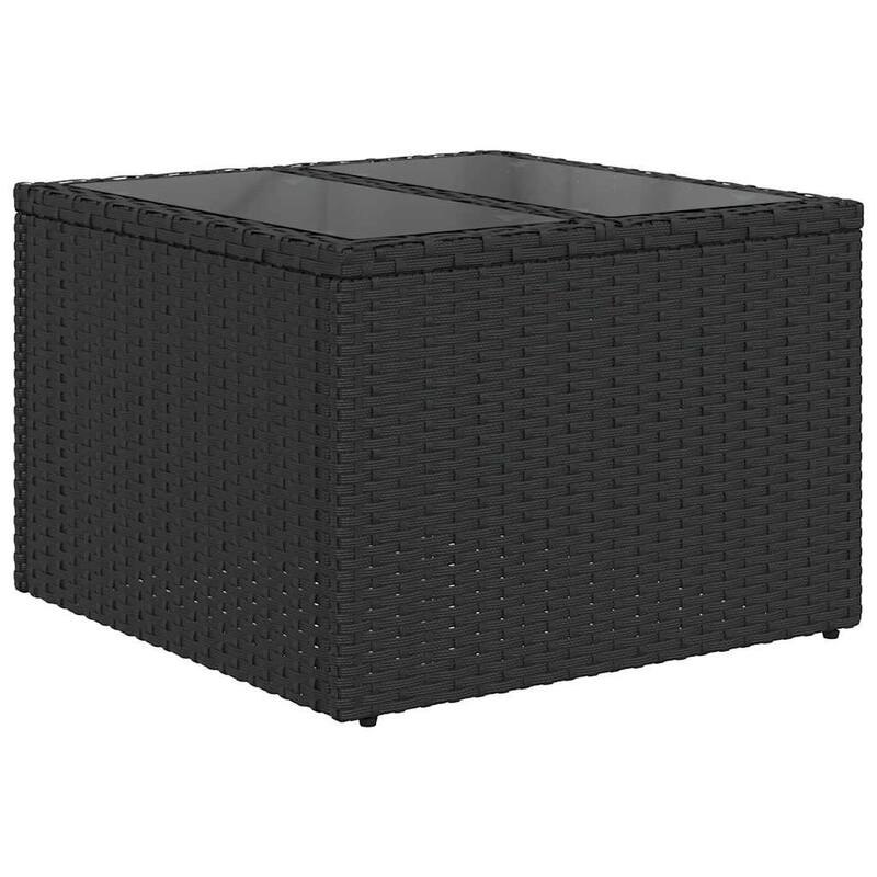 vidaXL 7/8 Piece Patio Sofa Set with Cushions Black/Brown/Gray Poly Rattan - 24.4 x 24.4 x 27.2