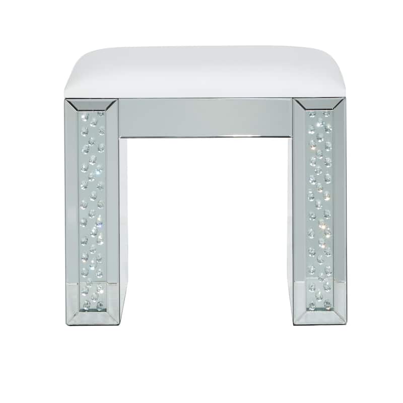 Silver Glam Stool 21 x 22 x 15 - 22 x 15 x 21