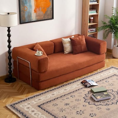 2-in-1 Convertible Modular Sofa Bed with Memory Foam Mattress - No Assembly Required, Space - Saving Sofa Bed
