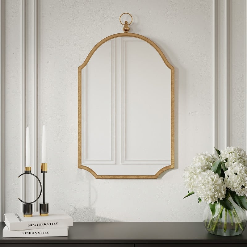 Amarett Arched Metal Moroccan Style Wall Mirror - 34"H x 20"W x 0.75"D