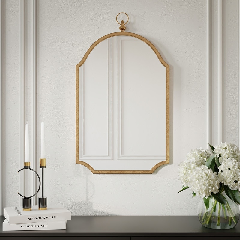 Amarett Arched Metal Moroccan Style Wall Mirror - 34"H x 20"W x 0.75"D
