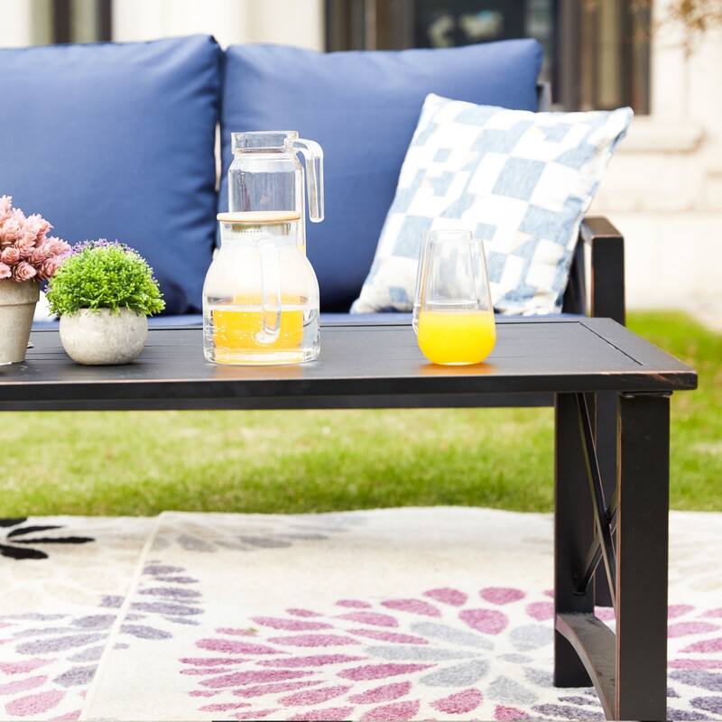 PATIO FESTIVAL 2-Piece Outdoor Loveseat & Coffee Table Set