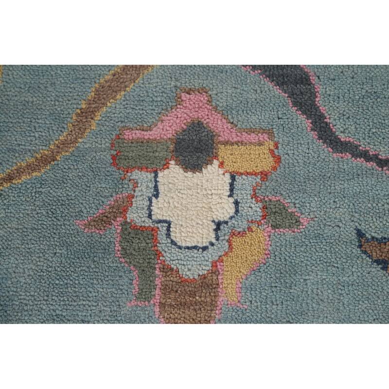 Floral Oushak Indian Area Rug Handmade Wool Carpet - 9'3"x 11'11"