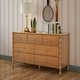 preview thumbnail 12 of 33, Max & Lily Jenny Lind 7-drawer Wood Spindle Leg Horizontal Dresser Pecan