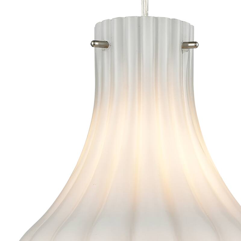 Elk Home Coastal Scallop Satin Nickel With Clear Glass 1 Light Pendant