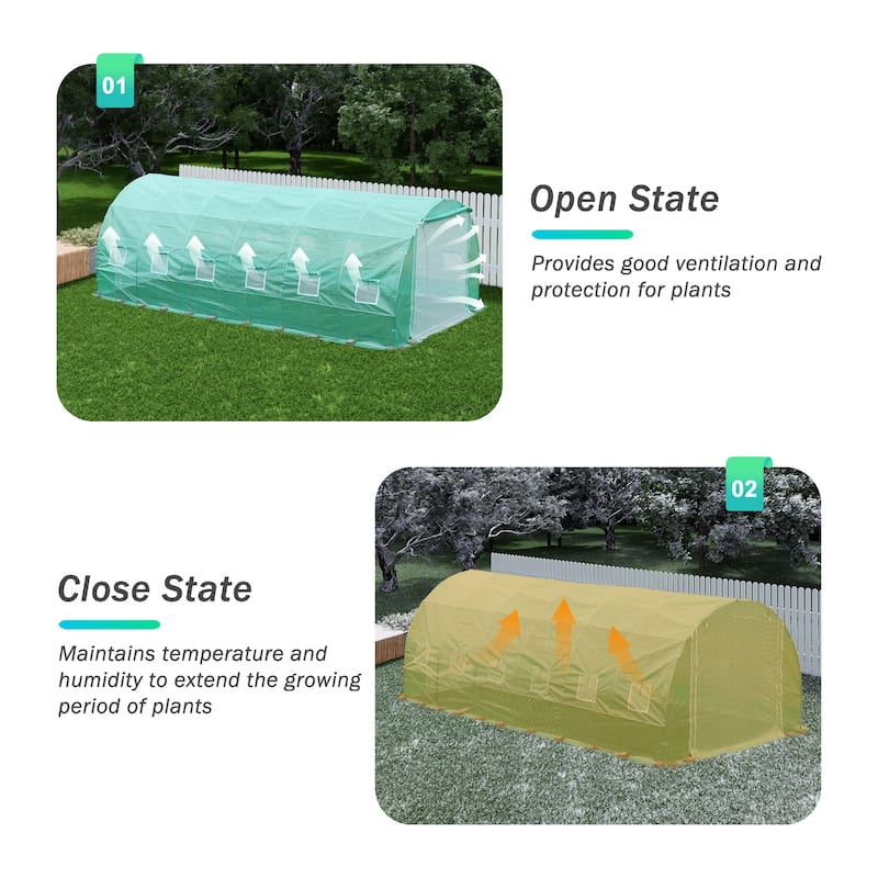 Aoodor Replacement Greenhouse Cover, Walk-in Tunnel Plant Gardening Spare Cover (No Frame)