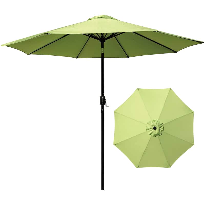 Davee Furniture 9' Round Patio Umbrella Outdoor Table Umbrella with 8 Sturdy Ribs (Green)