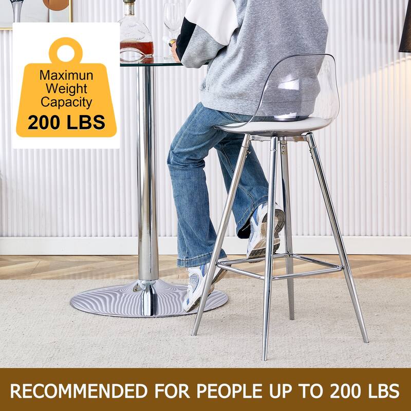 Roomfitters Upholstered Bar Chairs with Metal Legs, Small Accent Chairs for Dining or Living Room Use
