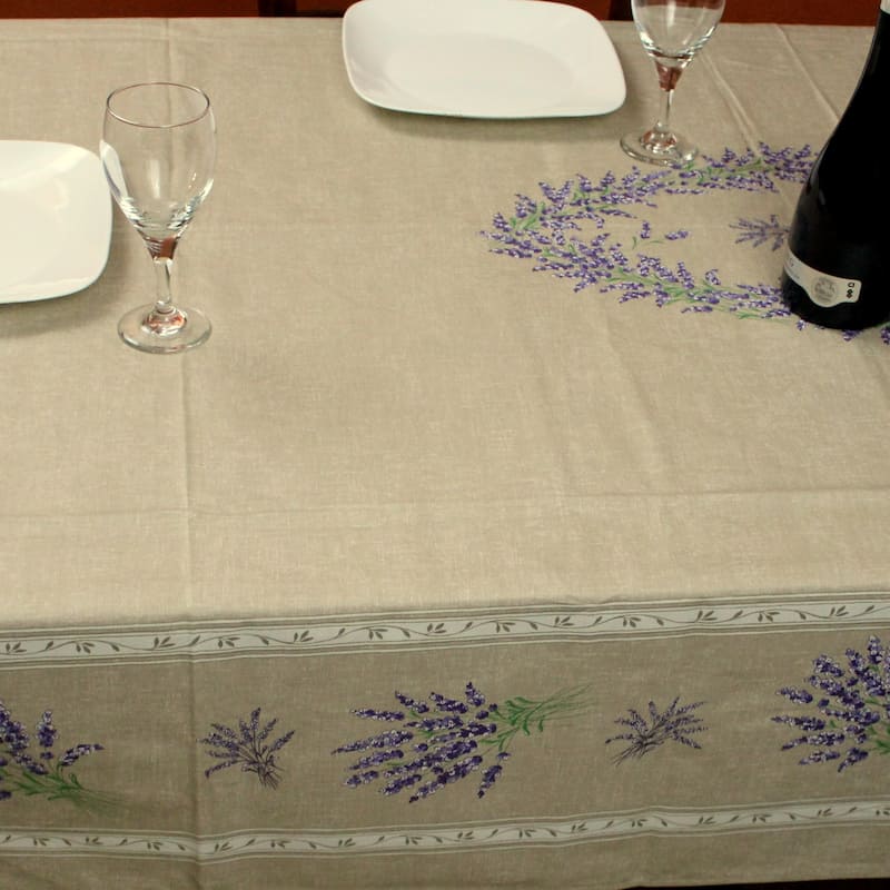 Wipeable Spill Resistant Provencal Cotton Cannes Collection Tablecloth