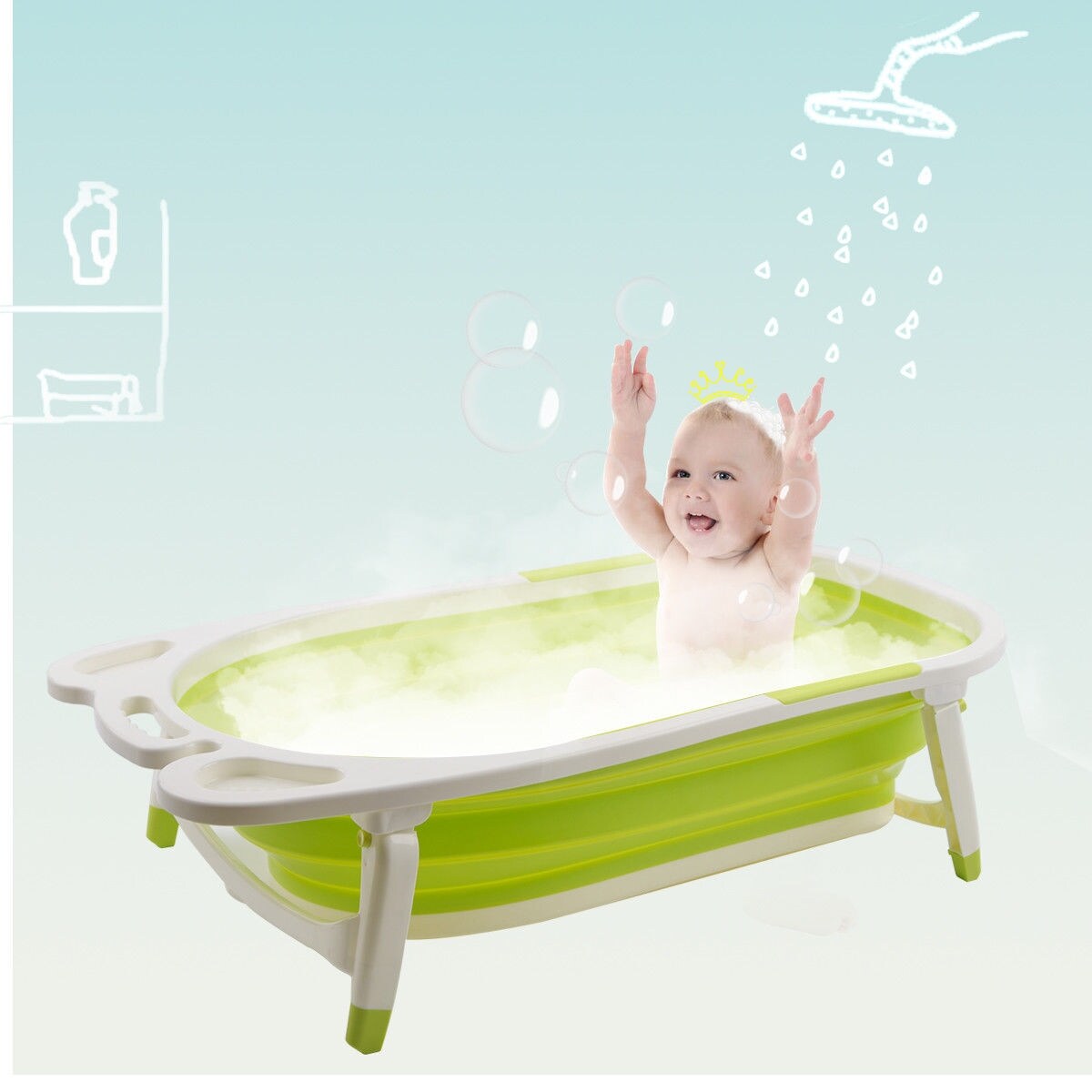 newborn folding bathtub