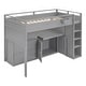 preview thumbnail 12 of 25, Twin Size Wood Loft Bed with Rolling Cabinet, Desk & Storage Drawers, Full-Length Guardrail for Top Bunk Kids and Teens