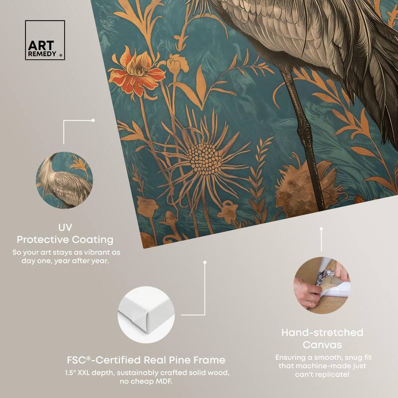 Graceful Grus Gaze Canvas by Art Remedy, Gallery Wrapped