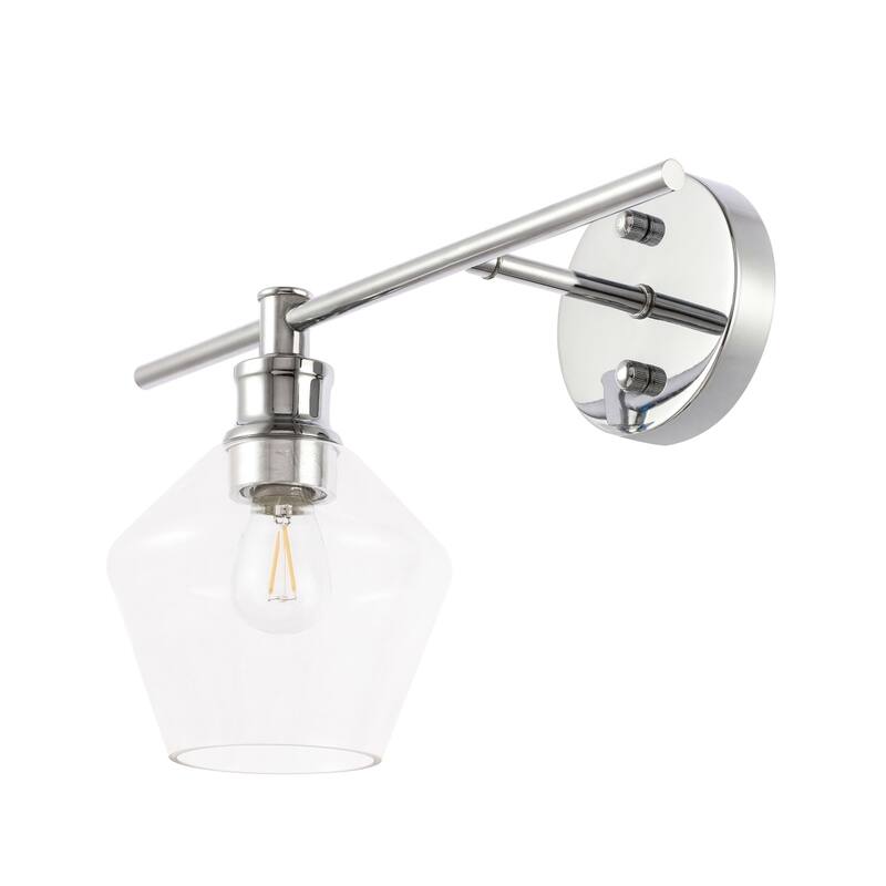Gerald 1-Light Glass Left Wall sconce - 14.7/10.2 - 14.7/10.2