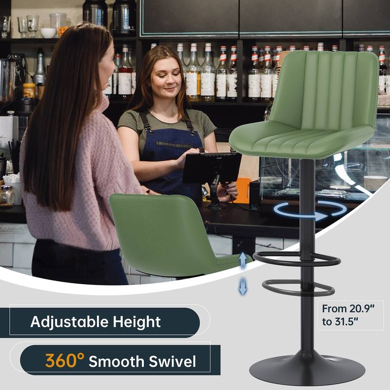 Futzca Swivel Bar Stools Set, 360 Degree Rotating Bar Stool with Adjustable Height, Set of 2