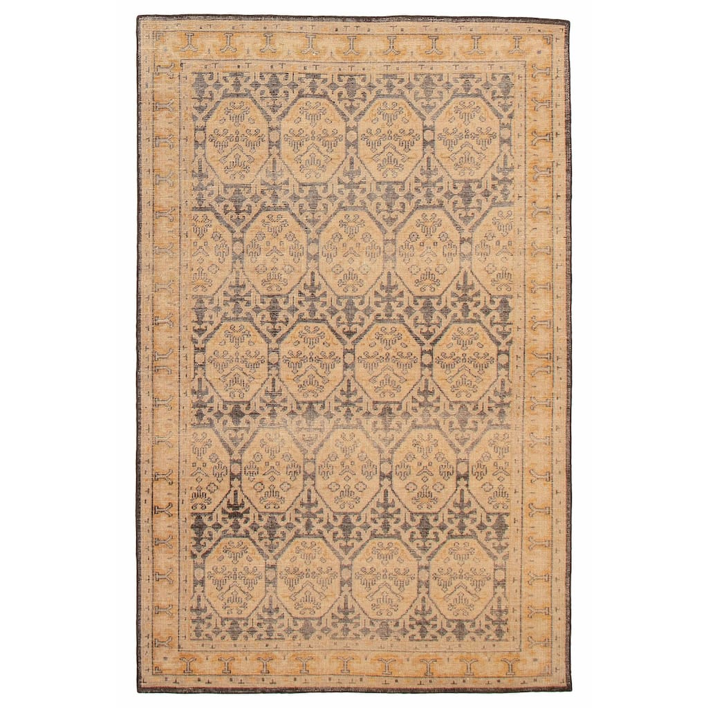 ECARPETGALLERY Hand-knotted Jules Serapi Dark Brown Wool Rug - 5'0 x 7'10