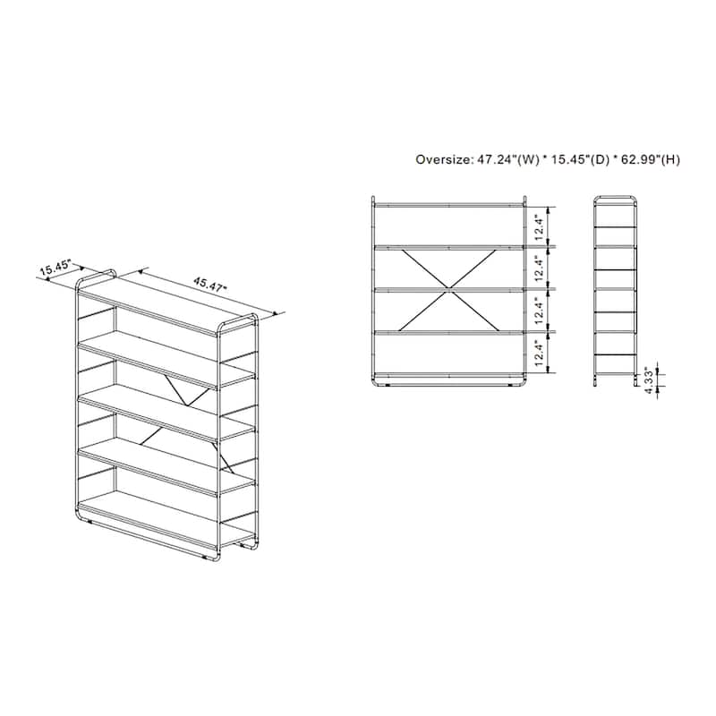 Genevieve Modern 5-Tier Display Shelf