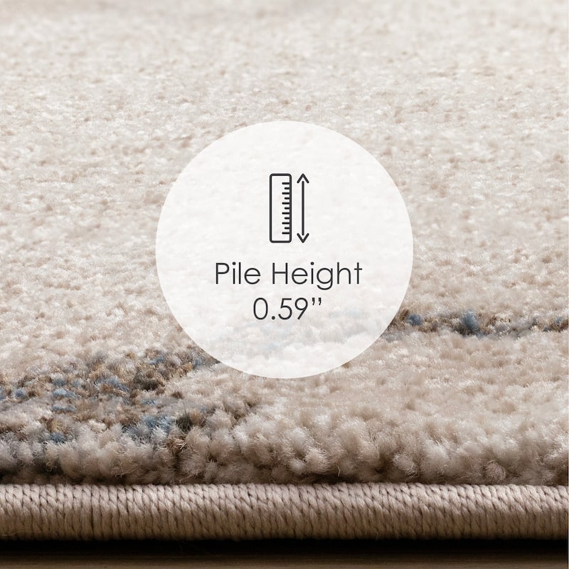 Taupe Black White Organic Layers High-Traffic Rug