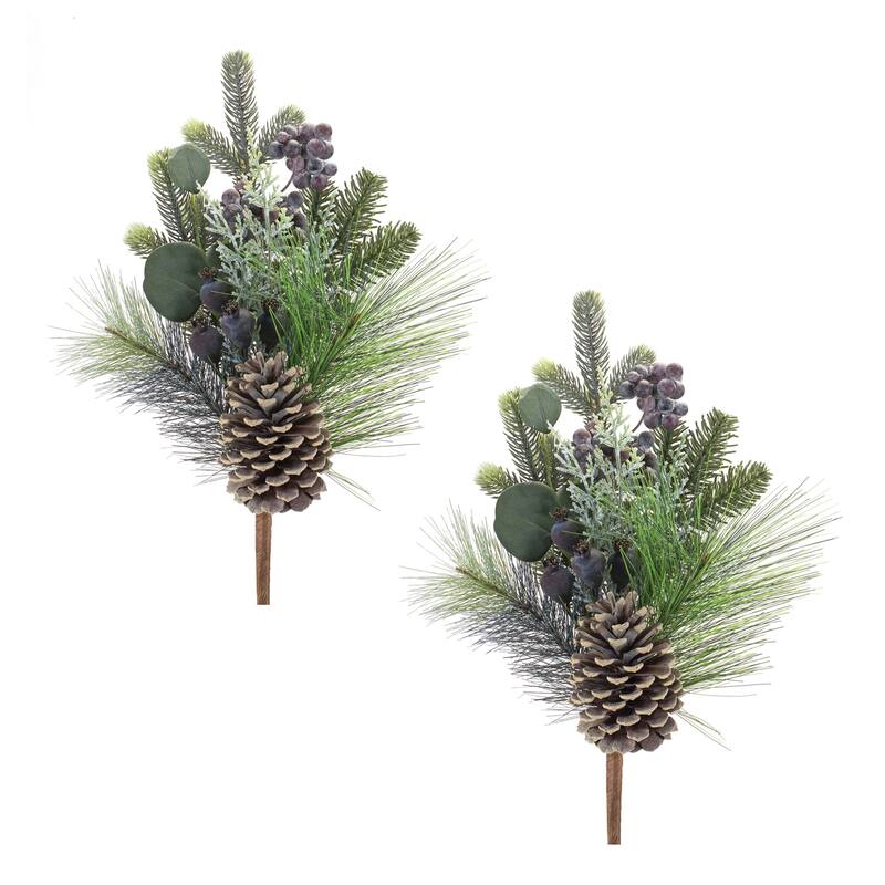 Pine Eucalyptus Pick (Set of 2) - 12 x 7.5 x 18