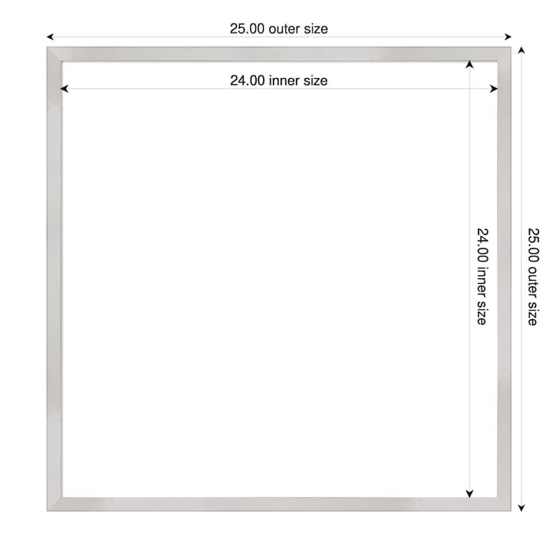 Amanti Art Svelte Clay Grey Framed Dry Erase Magnetic Board - 25 x 25 in - Svelte Silver