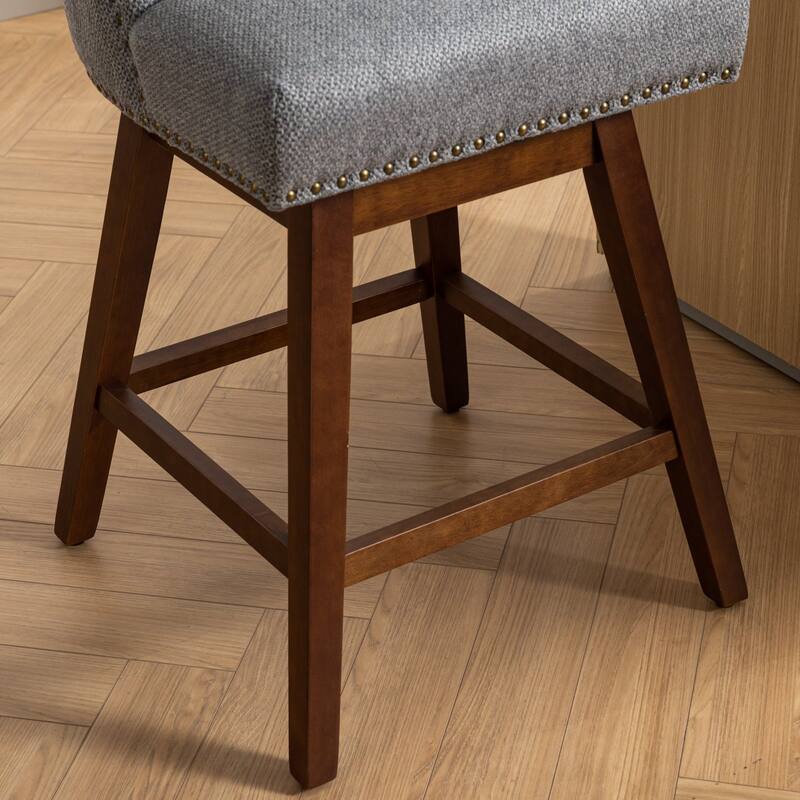 Counter Height Swivel Barstools 21" Thick Upholstered Bar Stools Set of 2