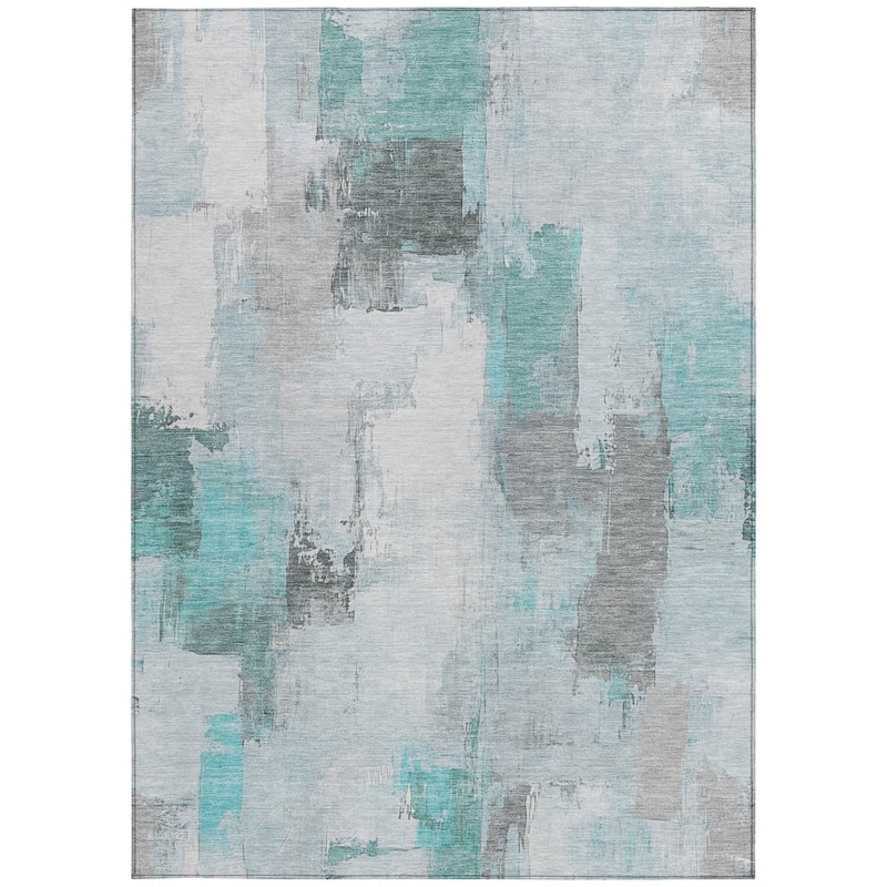 HomeRoots Abstract Transitional Rectangle Outdoor Rug